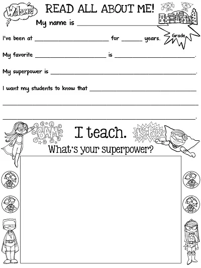 Teacher All About Me Template