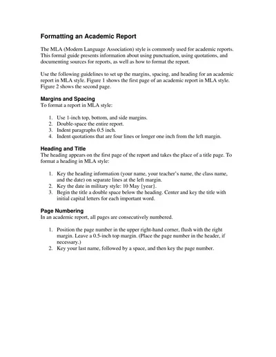 Academic Report Format Guide Example