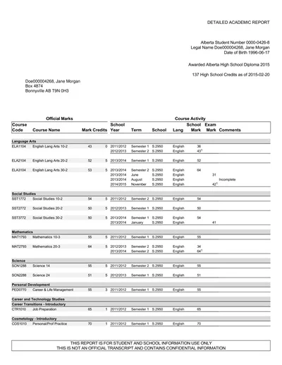 Detailed Academic Report Template