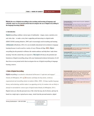 Digital Storytelling Academic Report Template