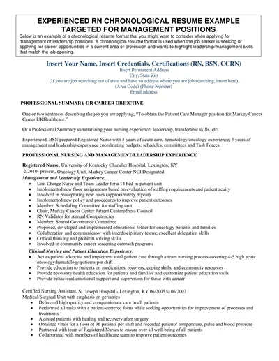 Experienced Chronological Resume Template