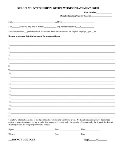 Office Witness Statement Template