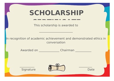 Printable Scholarship Certificate Template