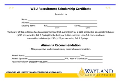 Recruitment Scholarship Certificate Template