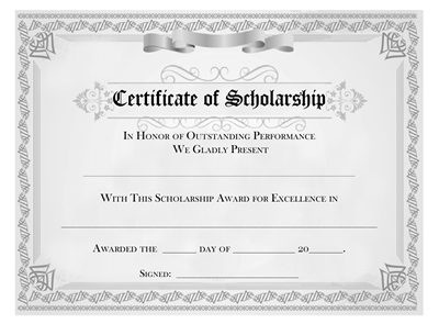 Sample College Scholarship Award Template