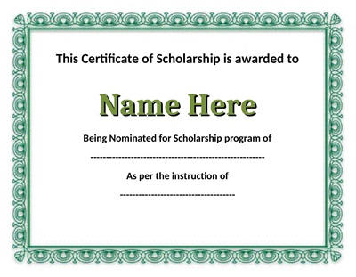 School Scholarship Certificate Template