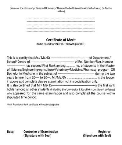 Simple Merit Certificate Template