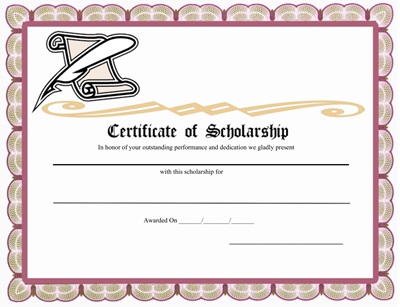 Simple Scholarship Award Certificate Template