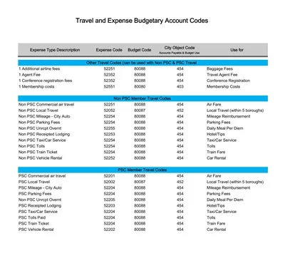 Travel and Expense Budget Sheet