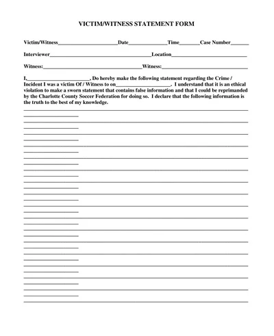 Victim Witness Statement Template