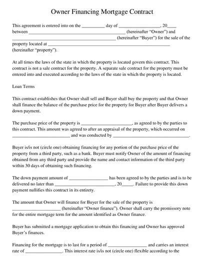 Basic Mortgage Agreement Template