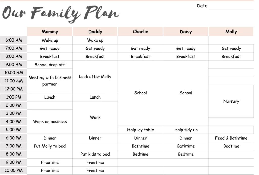 Family calendar and scheduling