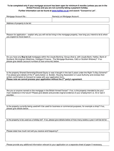 Halifax Mortgage Agreement Template