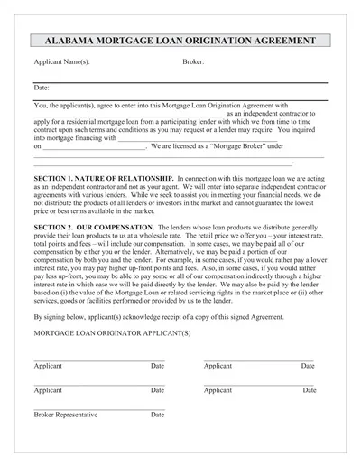 Mortgage Loan Agreement Template