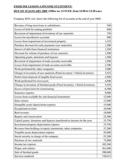 5 Year Financial Income Statement Template