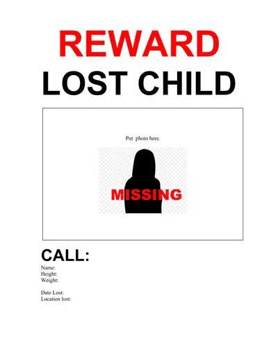 Child Missing Poster Template