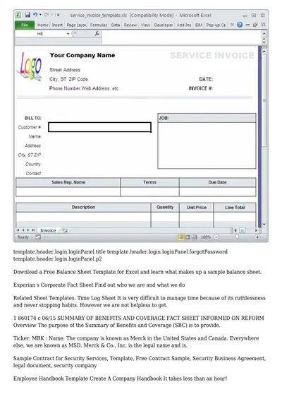 Company Fact Sheet Template