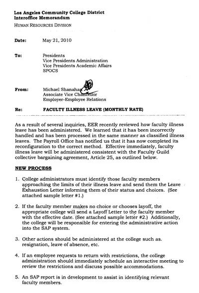 Faculty Interoffice Leave Memo Template