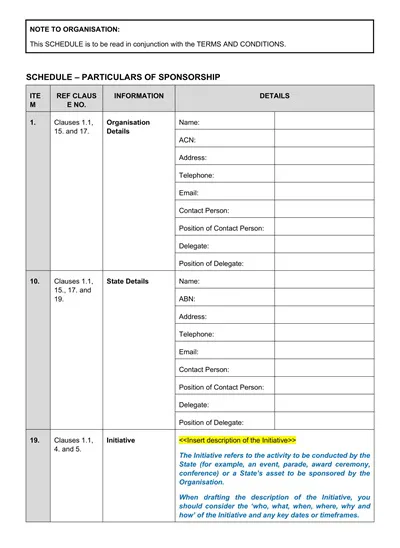 Incoming Sponsorship Agreement Template