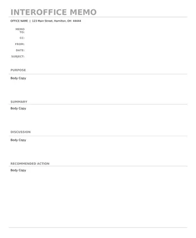 Interoffice Memo Template Word