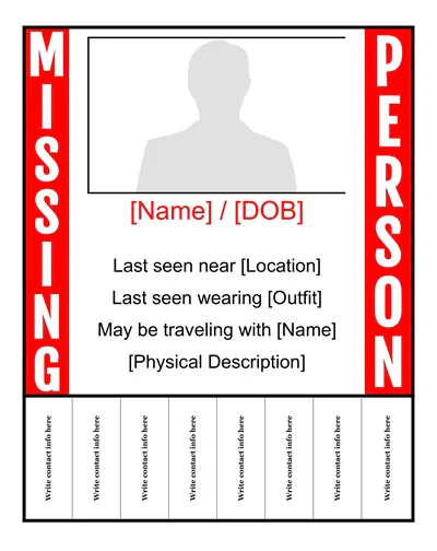 Missing Person Poster Template