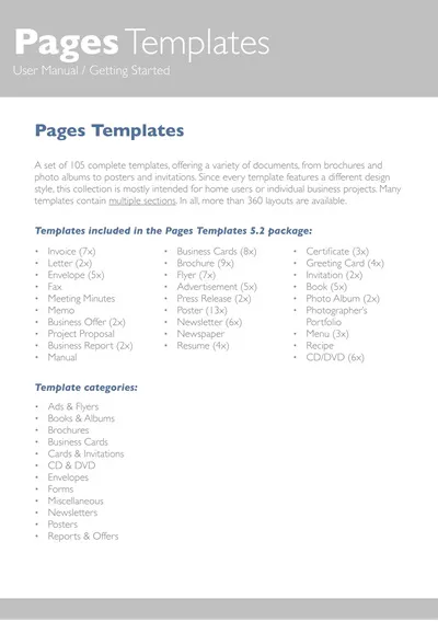 Printable User Manual Template