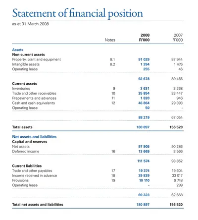 Statement of Financial Performance Template