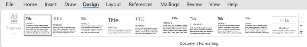 document formatting section