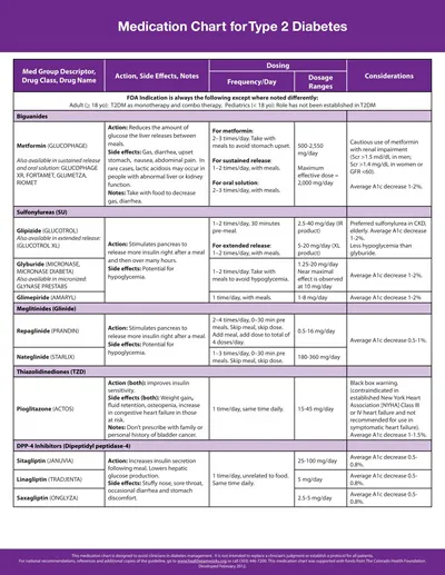 Diabetes Medication Chart Template