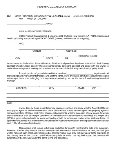 Formal Property Management Contract Template