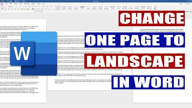 How to Change One Page to Landscape in Word