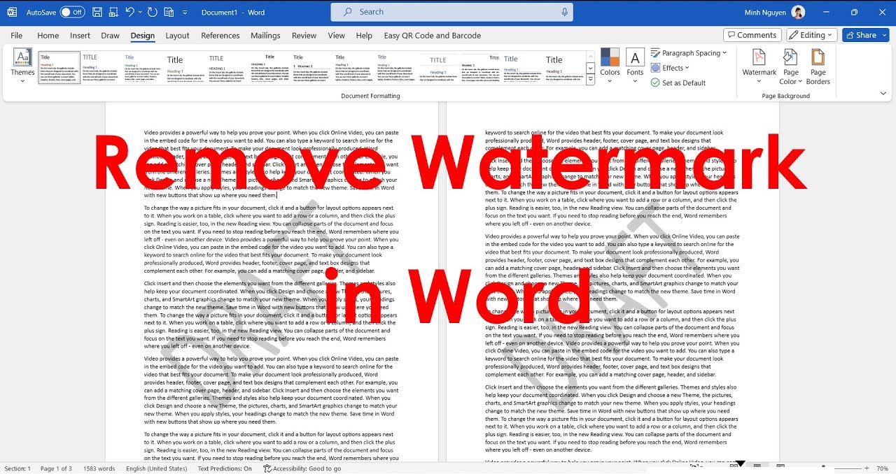 How to remove watermark in word 2 easy ways samplates