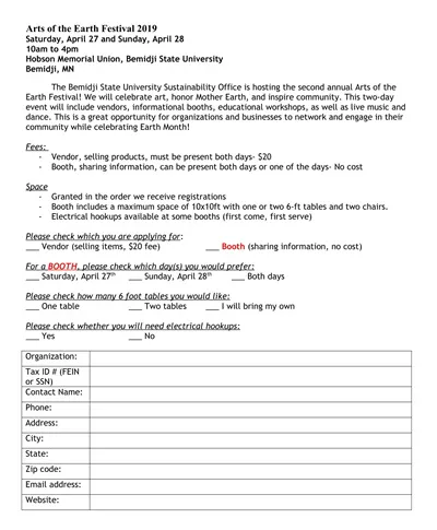 University Supplier Registration Form Template