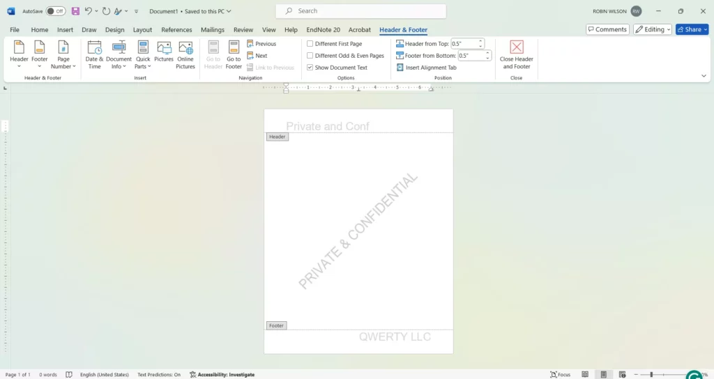 remove background watermark word header footer 4