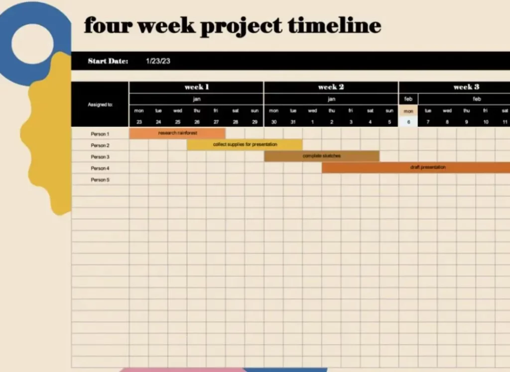 2. Monthly Project Tracking Excel Template