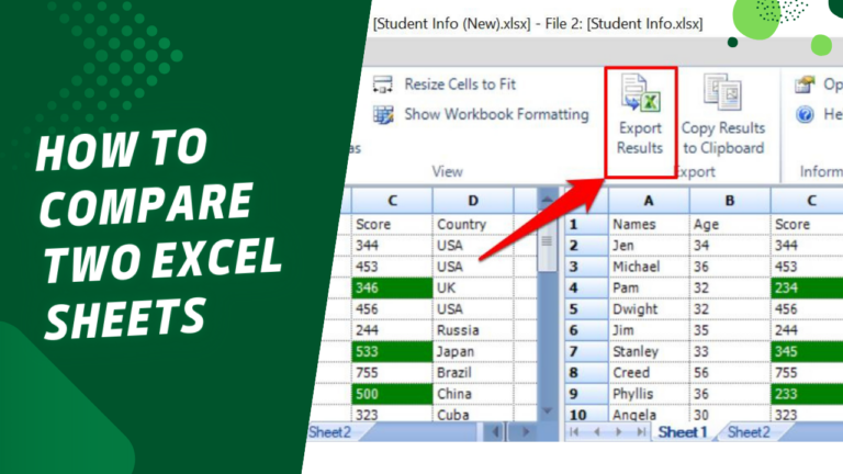 How to Compare Two Excel Sheets