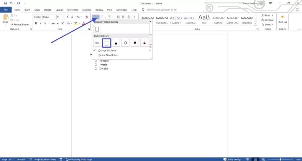 how to add check boxes in word