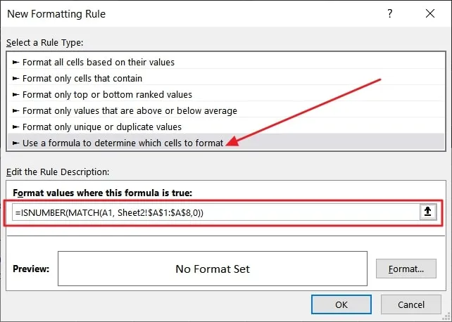 new rules option in excel