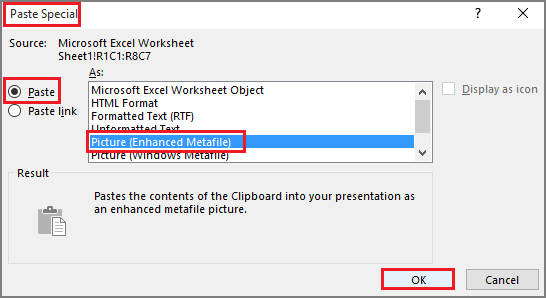 paste as picture enhanced metafile