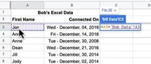 see true false appear excel