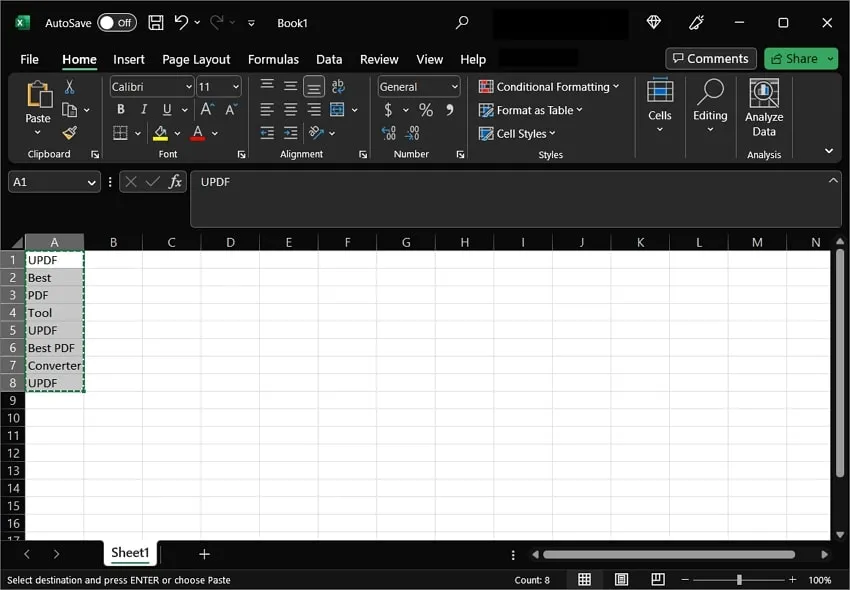 select the data range to find duplicates