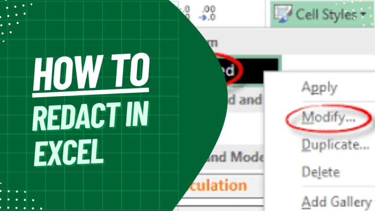 How to Redact in Excel?