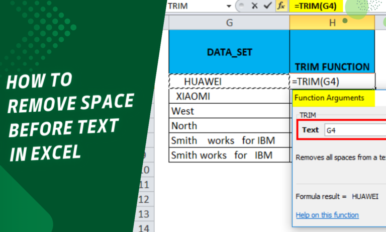 How to Remove Space Before Text in Excel – 3 Best Ways