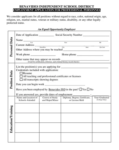 Professional Job Application Template