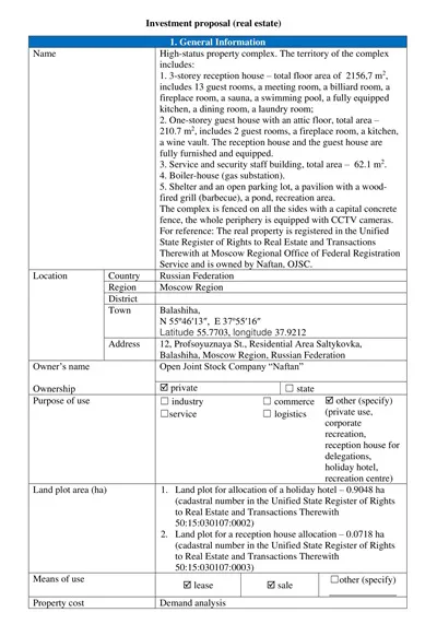 Real Estate Investment Proposal