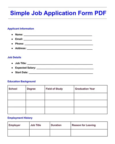 Simple Job Application Template