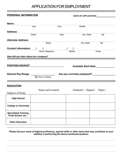 Social Media Employee Job Application