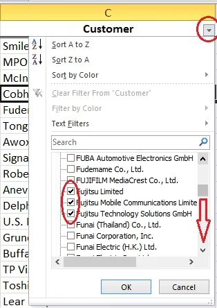 how to redact in excel filter