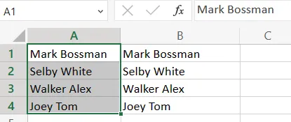 remove a space before text in excel with trim