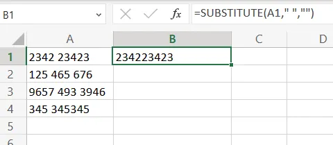 typing the subtitute formula